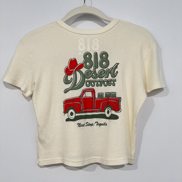 818 Tequila x Cherry LA Baby Tee Kendall Jenner Brand KUWTK - Picture 1 of 8